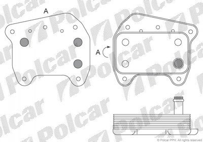 Радіатор масляний (теплообмінник) Polcar 5003L81 Mercedes C-Class, M-Class, Sprinter, E-Class, V-Class, Vito; Jeep Grand Cherokee II (WJ, WG) A6111880301, A6121880101, A6461880301