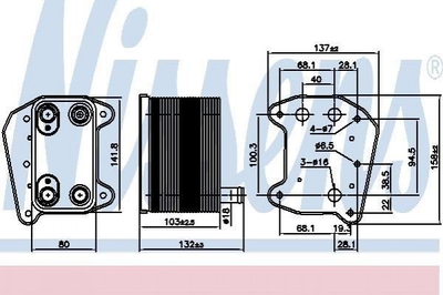 Масляный радиатор (теплообменник) NISSENS 90974 Mercedes E-Class, M-Class A6131880101, 6131880101