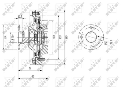 Вискомуфта вентилятора NRF 49585 Nissan Navara, Pathfinder 21082EB30A