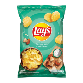 Чипси Lay's зі Смаком Білих Грибів та Сметани 120g