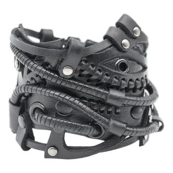 Шкіряний браслет Rockway Стимпанк чорний (bsp-40) (00000005782)