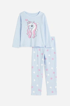 Піжама (кофта+штани) блакитна Єдиноріг H&M 92см (400097538)