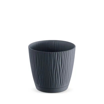 Цветочный горшок пластиковый Prosperplast Санди Р 11*10см 0.6л антрацит DSY110P-S433