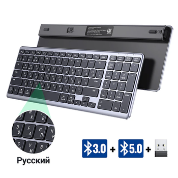 Бездротова клавіатура UGREEN KU005 2,4G та Bluetooth для MacBook iPad PC Tablet USB-C 4 пристрої (15956)