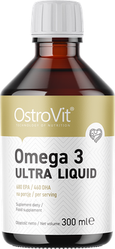 Харчова добавка OstroVit Omega 3 Ultra Liquid 300 мл (5903246220551)