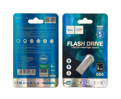 Флешка ЮСБ Hoco UD4 8 Gb USB Flash Drive 2.0 память 8 Гб Steel Intelligent флеш-накопитель USB2.0 емкость 8Гб