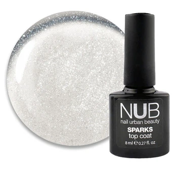 Топ для гель-лака без липкого слоя NUB Sparks Top Coat Crystal с шиммером 8 мл (962002091076)