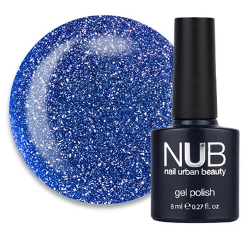 Гель-лак NUB Night Light 06 Electric Stars синий электрик с блестками и шиммерами светоотражающий 8 мл (962002091533)