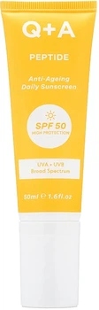 Антивозрастный солнцезащитный крем для лица - Q+A Peptide Anti-Ageing Daily Sunscreen SPF 50 50ml (1190230-627820601-2)