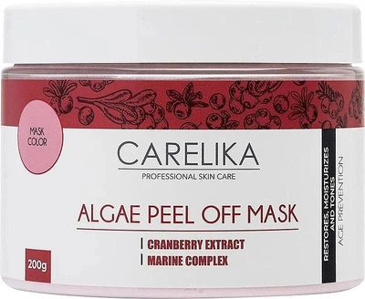 Альгінатна маска на основі водоростей з журавлинним екстрактом - Carelika Algae Peel Off Mask Cranberry Extract 200g (1171654-1563346-2)