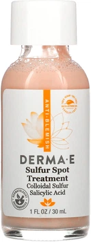 Точечное средство от прыщей с коллоидной серой и салициловой кислотой Derma E Sulfur Spot Treatment 30ml (917975-844016-2)