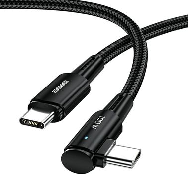 Кабель Essager Sunset Bend Type 100W Fast Charging Type-C to Type-C USB Cable 3 м Black (EXCTT1-CGWTC01)