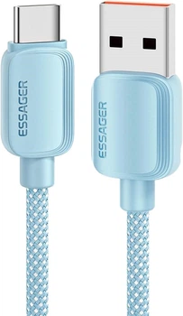 Кабель ESSAGER Breeze USB Cable USB-A to Type C 1 м 100W Blue (EXC7A-WL03-P)