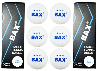 Мячи для пинг-понга BAX 3* Набор 6 шт 40 мм White