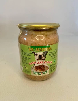 Вологий корм для собак HappyPets м'ясо+рисова каша 500 г с\б