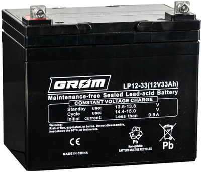 Тяговый аккумулятор Grom AGM 33Ah 12V (СТ-00163970)