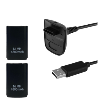 Аккумулятор RMC Xbox 360 2шт Charging Kit 3 in 1 + Кабель USB Black