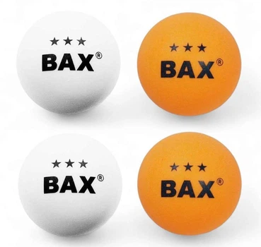 Теннисные шарики BAX 3* white/orange 4 шт