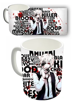 Чашка біла Канекі аніме Токійський людожер Tokyo Ghoul (z0761)