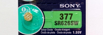 Батарейка оксид-серебренная Sony 377 (377A) SR626SW SR66 LR626 SB-AW RW329 1.55 В для кварцевых часов прецизионная цена за 1 шт.