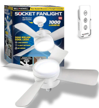 Светодиодная люстра с вентилятором/Лампа-вентилятор LED патрон Socket Fanlight 1000 лм