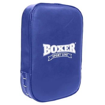 Макивара прямая 45х30х10 см на липучке кожа BOXER синий 1019-02
