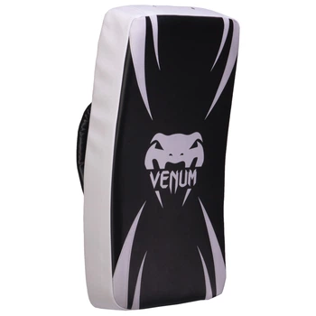 Макивара Изогнутая 1шт 53х43х10см Кожа VENUM ABSOLUTE LONG KICK SHIELD черный-белый VN1201
