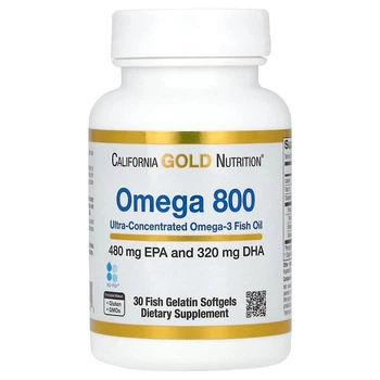 Жирные кислоты California Gold Nutrition Omega 800, 30 гелевых капсул(7008442)