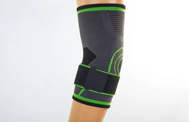 Фиксатор локтевого сустава с фиксирующим ремнем Zelart My Fit 2506 (1шт) L серый-салатовый