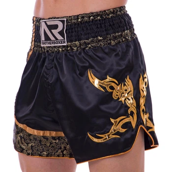 Шорты для тайского бокса и кикбоксинга Another Boxing 2345 размер L (48-50) Black-Gold