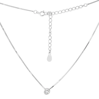Серебряное колье с фианитами, вес изделия 2,14 гр (2160915)