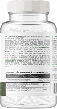 Suplement diety OstroVit Garcinia Cambogia 90 kapsułek (5903933902388)