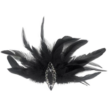 Брошка Чорний Птах SETA Decor 23-641BLK-SL