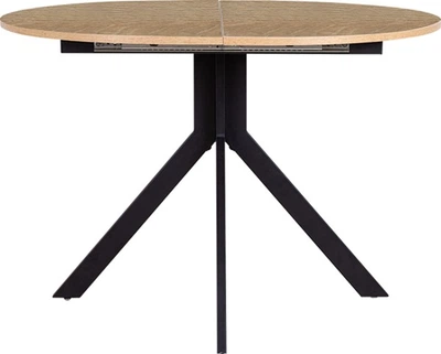 Обеденный стол Nowy Styl Argon ordf Loft Black (18) 1100/1420x900 Дуб Камен
