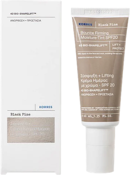 Krem z filtrem do twarzy Korres Black Pine 4D Bio-ShapeLift Bounce koloryzujacy nawilzajacy na dzien SPF20 40 ml (5203069098246)