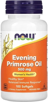 Олія вечірньої примули Now Foods Evening Primrose Oil 500 mg 100 капсул