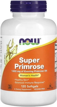 Масло вечерней примулы Now Foods Super Primrose 1300 mg Evening Primrose Oil 120 капсул