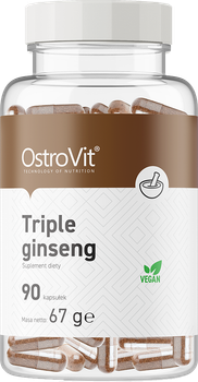 Suplement diety OstroVit Triple Ginseng 90 kapsułek (5903246229233)