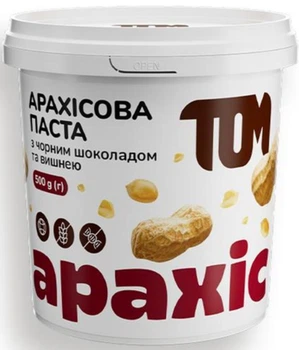 Арахісова паста TOM з чорним шоколадом та вишнею 1кг