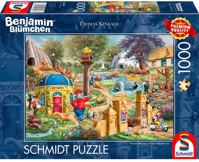 Puzzle Schmidt Thomas Kinkade Studios Benjamin Blumchen One Day at the Zoo 69.3 x 49.3 cm 1000 elementów (4001504584238)
