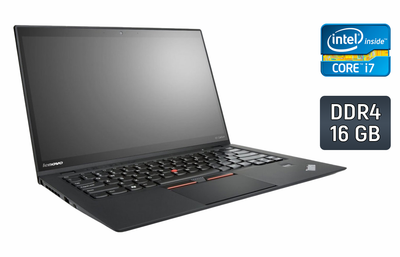 Ультрабук Б-класс Lenovo ThinkPad x1 Carbon 4th / 14" (2560x1440) IPS / Intel Core i7-6600U (2 (4) ядра по 2.6 - 3.4 GHz) / 16 GB DDR4 / 512 GB SSD / Intel HD Graphics 520 / WebCam / Fingerprint / Windows 10 б/у