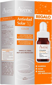 Zestaw Avene Anti-Aging Przeciwstarzeniowy krem przeciwsłoneczny z efektem tonującym SPF 50+ 50 ml + Serum do twarzy 10 ml (3282779395960)