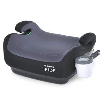 Дитяче автокрісло бустер El Camino ME 1147 i-RIDE Сіре ISOFIX підсклянник