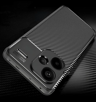 Протиударний чохол Карбон для Xiaomi Redmi Note 13 Pro+ 5g чорний гумовий бампер