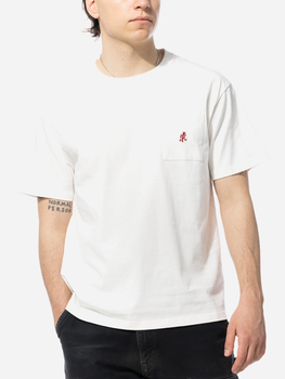 T-shirt męski długi bawełniany Gramicci One Point TeeG301-OGJ-WHITE L Biały (195612216601)