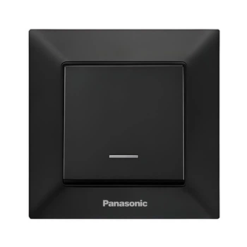 Вимикач Panasonic Arkedia Slim одноклавішний з підсвічуванням Чорний (WNTC0002-2BL)