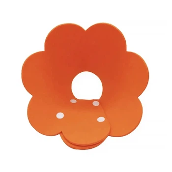 Мягкий воротник-подушка для кошек Lesko DT-1063 Flower Orange L защитный от вылизывания