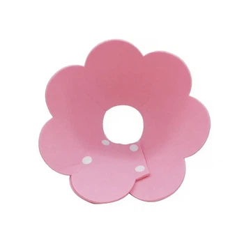Мягкий воротник-подушка для кошек Lesko DT-1063 Flower L Pink послеоперационный защитный от вылизывания