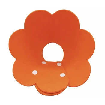 Воротник-подушка для кошек Lesko DT-1063 Flower Orange XL послеоперационный защитный от вылизывания