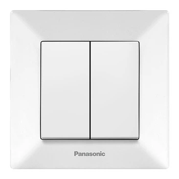 Выключатель двухклавишный Panasonic Arkedia Slim Белый WNTC0009-2WH